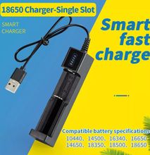 Universal 18650 Lithium Battery Charger USB Single Slot Battery Charger Suitable For Lithium Battery 18650 26650 10440 14500 18500